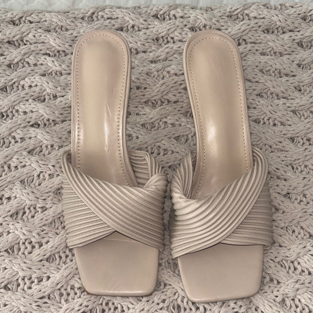 SHEIN Beige Women's Heeled Mules